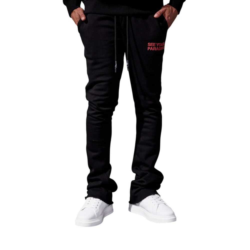 See You In Paradise SYIP Stacked Men's Sweatpants Crimson 8899L-CRIMSON